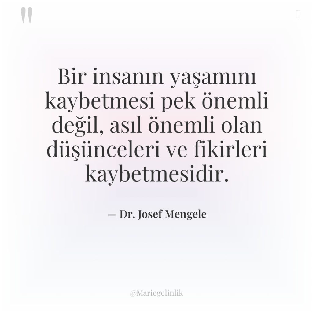 Bir insanın yaşamını kaybetmesi pek önemli değil, asıl önemli olan…