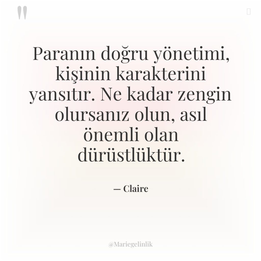 Paranın doğru yönetimi, kişinin karakterini yansıtır. Ne kadar zengin olursanız…