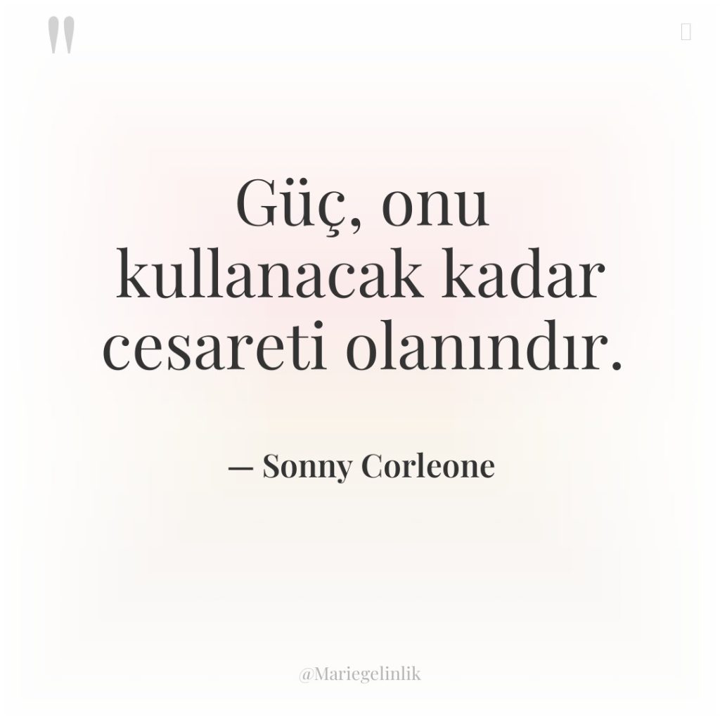 Güç, onu kullanacak kadar cesareti olanındır.