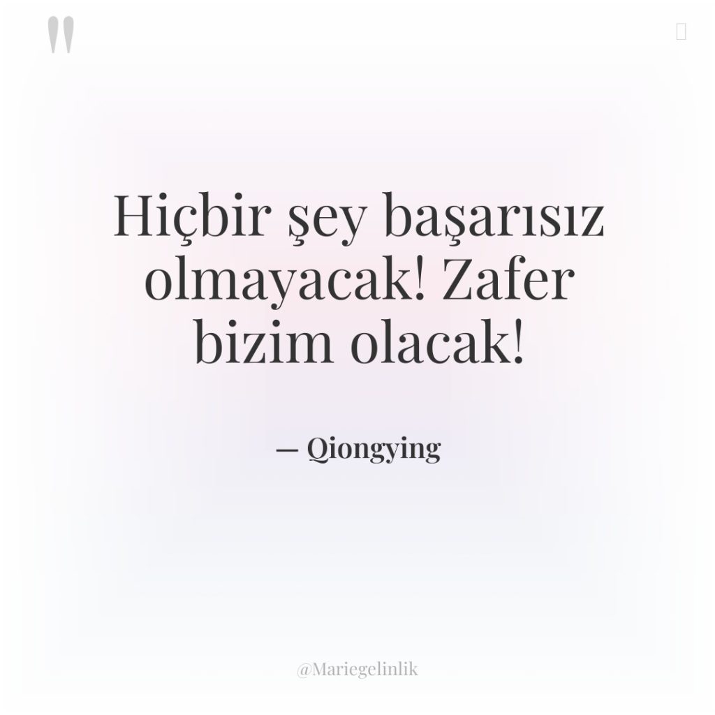 Hiçbir şey başarısız olmayacak! Zafer bizim olacak!