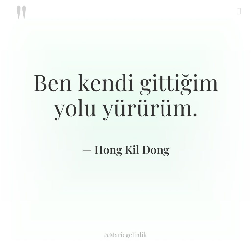 Ben kendi gittiğim yolu yürürüm.