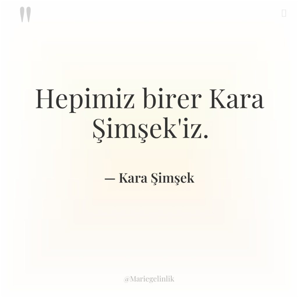 Hepimiz birer Kara Şimşek’iz.