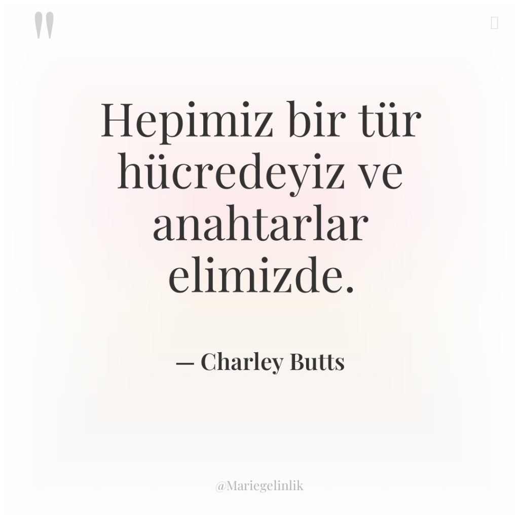 Hepimiz bir tür hücredeyiz ve anahtarlar elimizde.