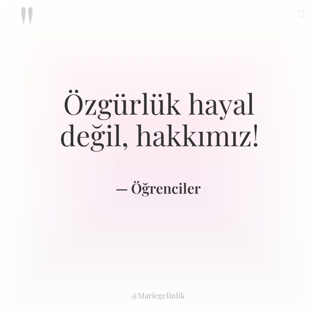 Özgürlük hayal değil, hakkımız!