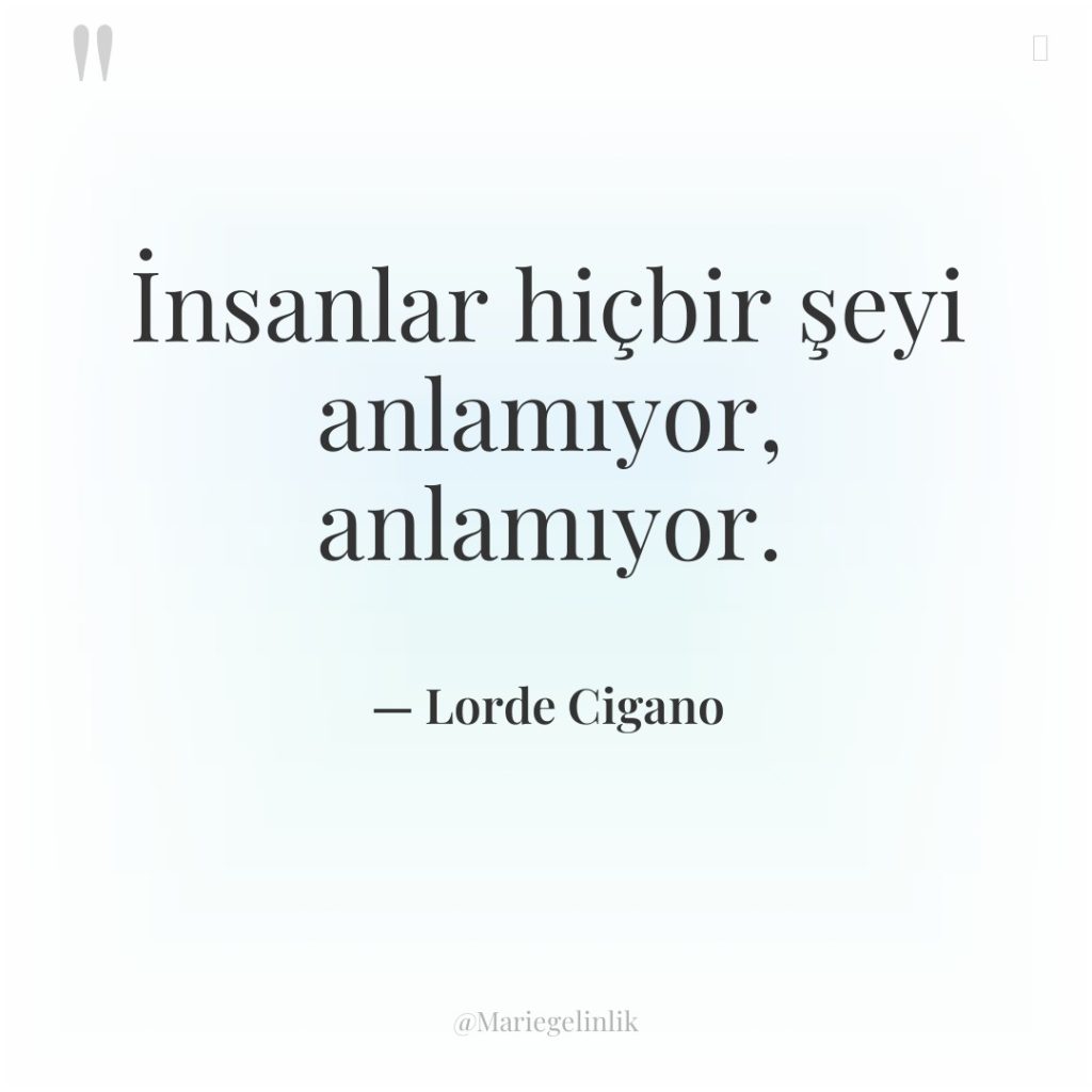 İnsanlar hiçbir şeyi anlamıyor, anlamıyor.