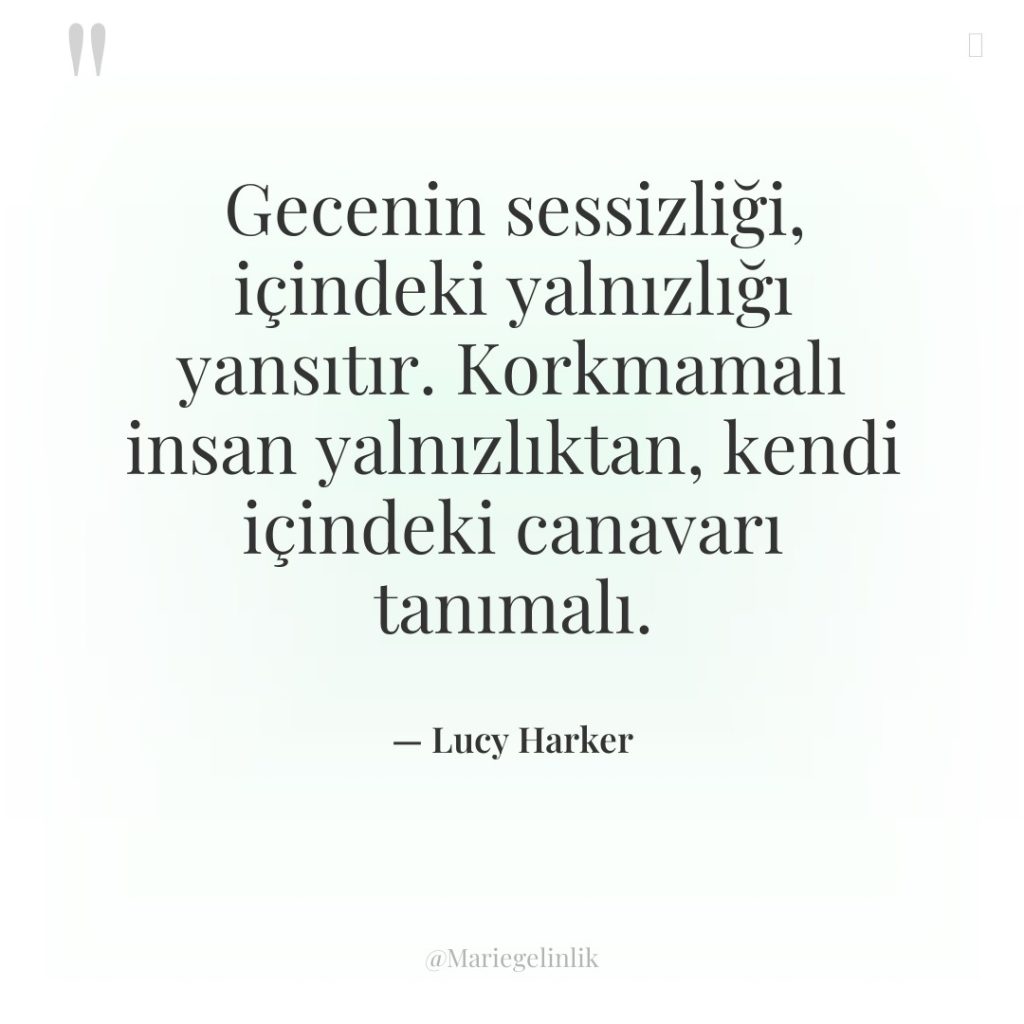 Gecenin sessizliği, içindeki yalnızlığı yansıtır. Korkmamalı insan yalnızlıktan, kendi içindeki…