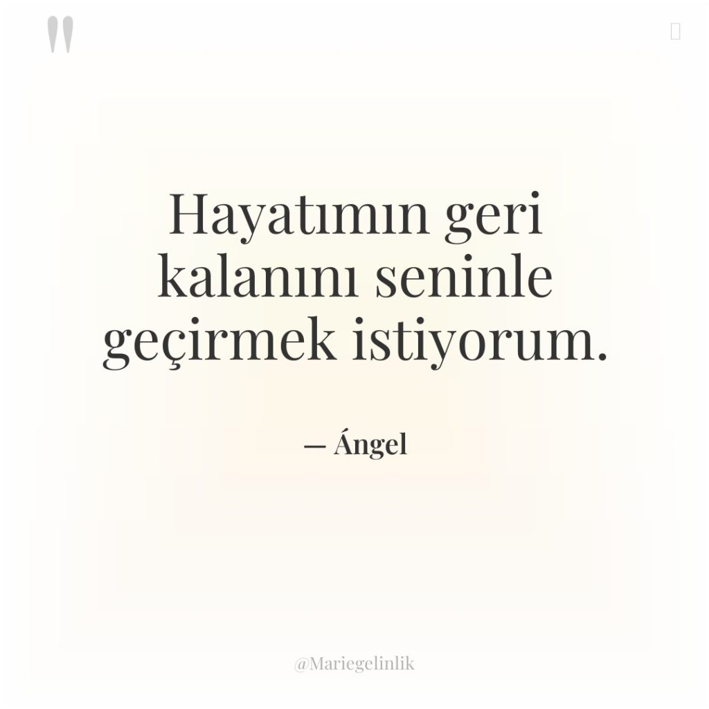 Hayatımın geri kalanını seninle geçirmek istiyorum.