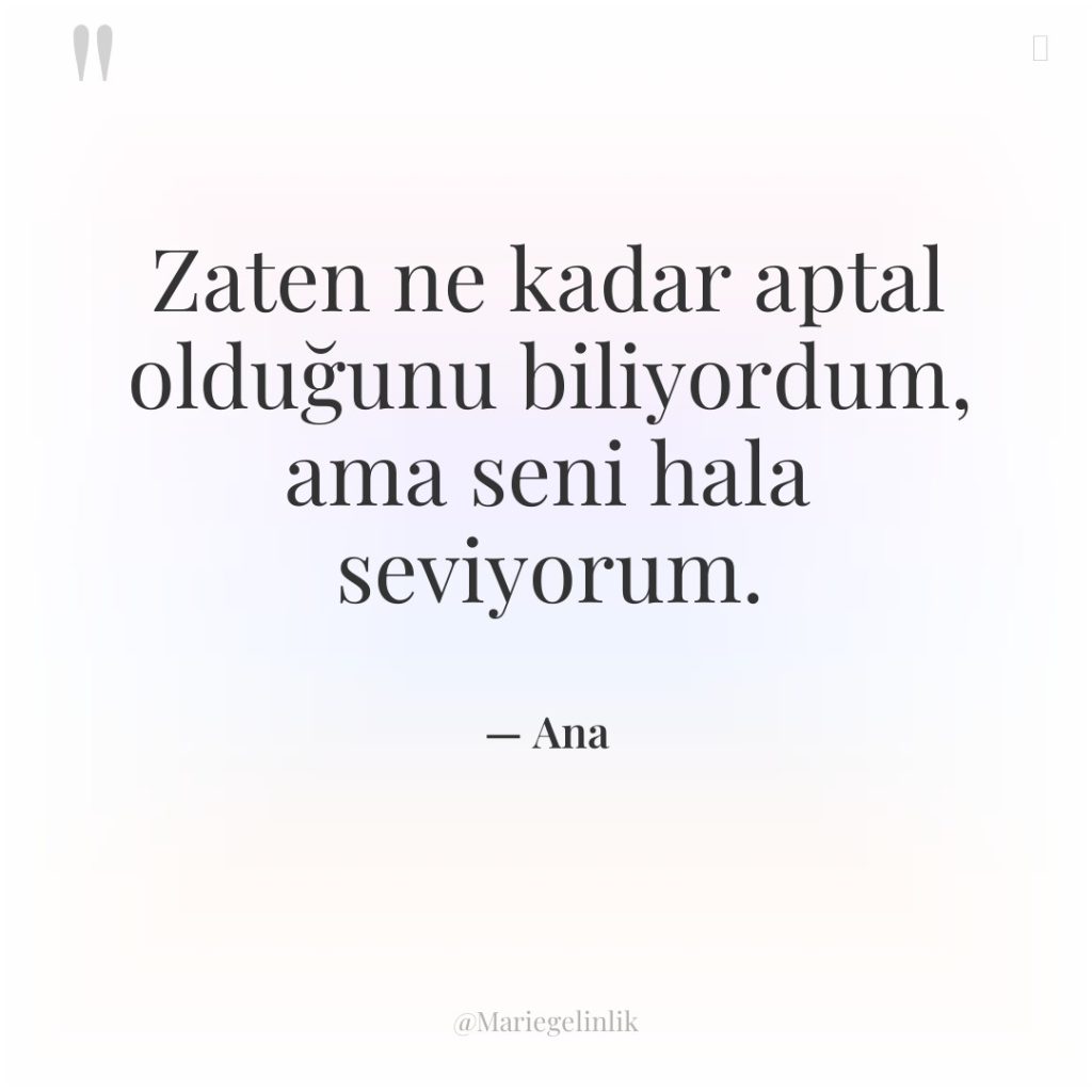 Zaten ne kadar aptal olduğunu biliyordum, ama seni hala seviyorum.