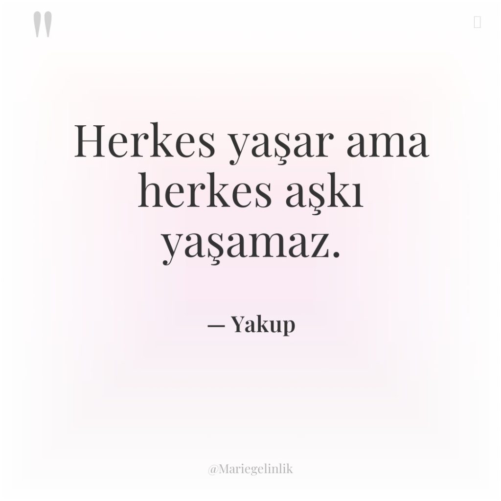 Herkes yaşar ama herkes aşkı yaşamaz.