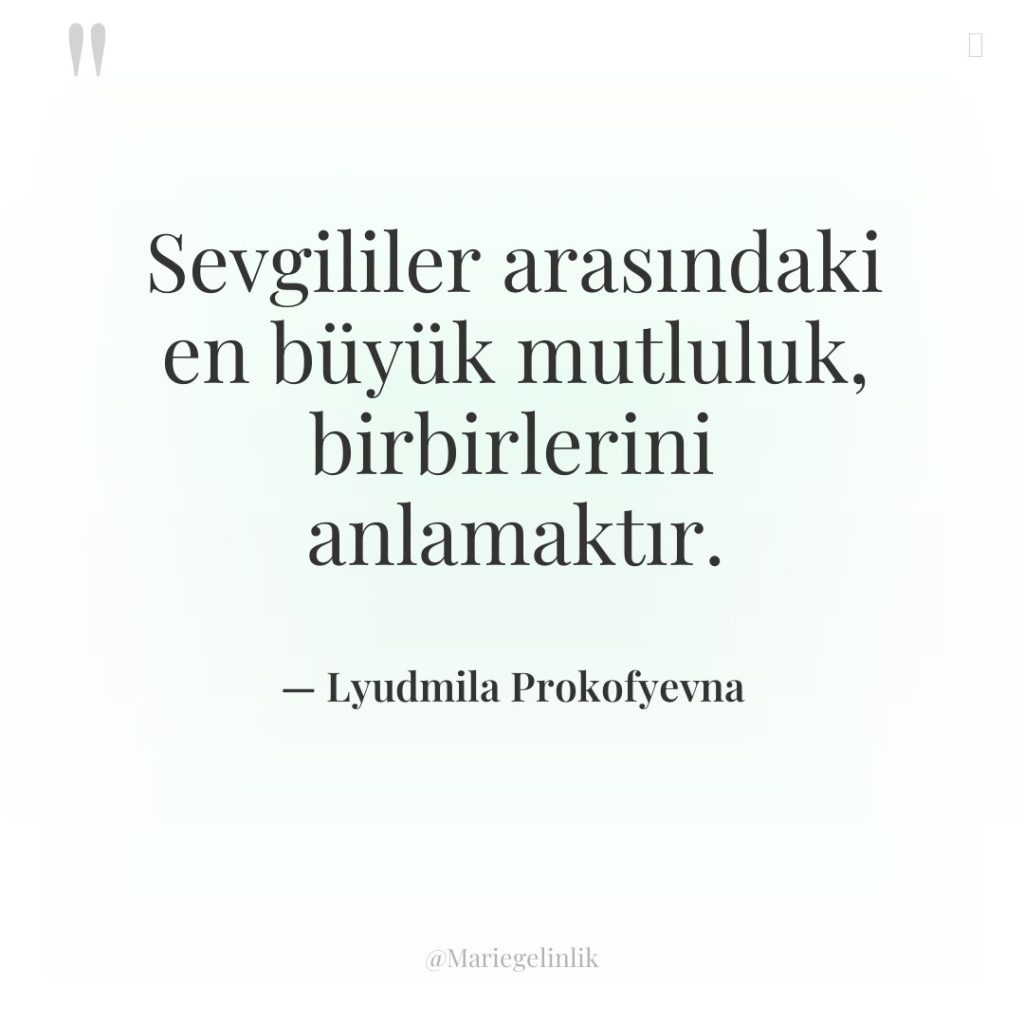 Sevgililer arasındaki en büyük mutluluk, birbirlerini anlamaktır.