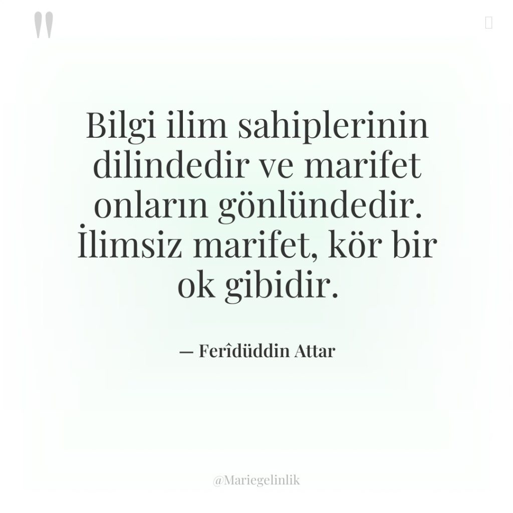Bilgi ilim sahiplerinin dilindedir ve marifet onların gönlündedir. İlimsiz marifet,…