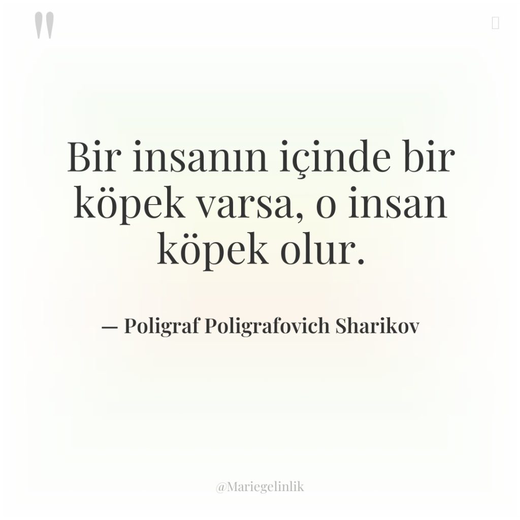 Bir insanın içinde bir köpek varsa, o insan köpek olur.