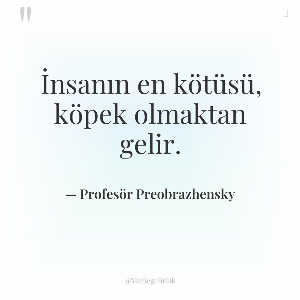 İnsanın en kötüsü, köpek olmaktan gelir.