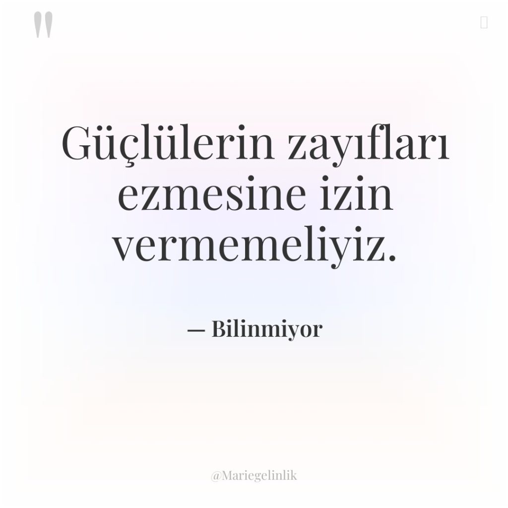 Güçlülerin zayıfları ezmesine izin vermemeliyiz.