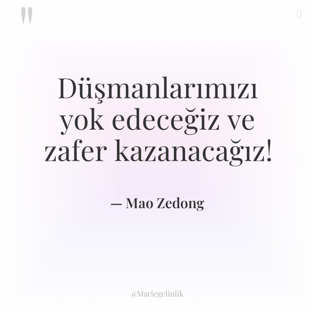 Düşmanlarımızı yok edeceğiz ve zafer kazanacağız!