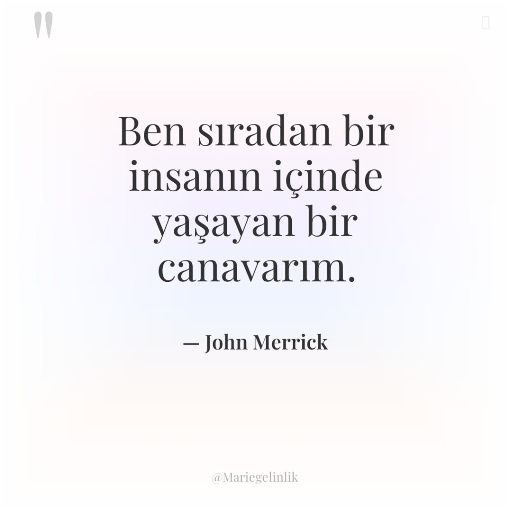 Ben sıradan bir insanın içinde yaşayan bir canavarım.