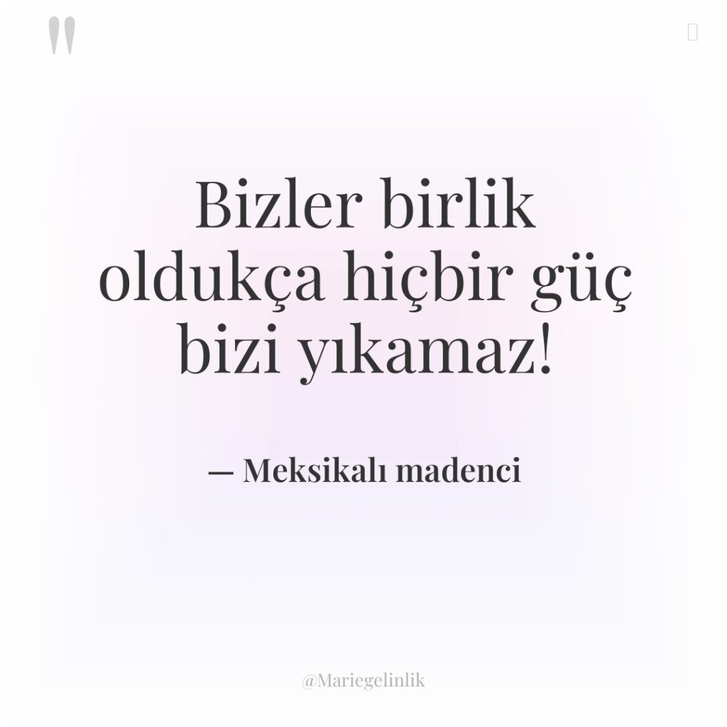 Bizler birlik oldukça hiçbir güç bizi yıkamaz!