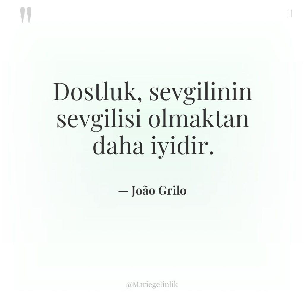 Dostluk, sevgilinin sevgilisi olmaktan daha iyidir.