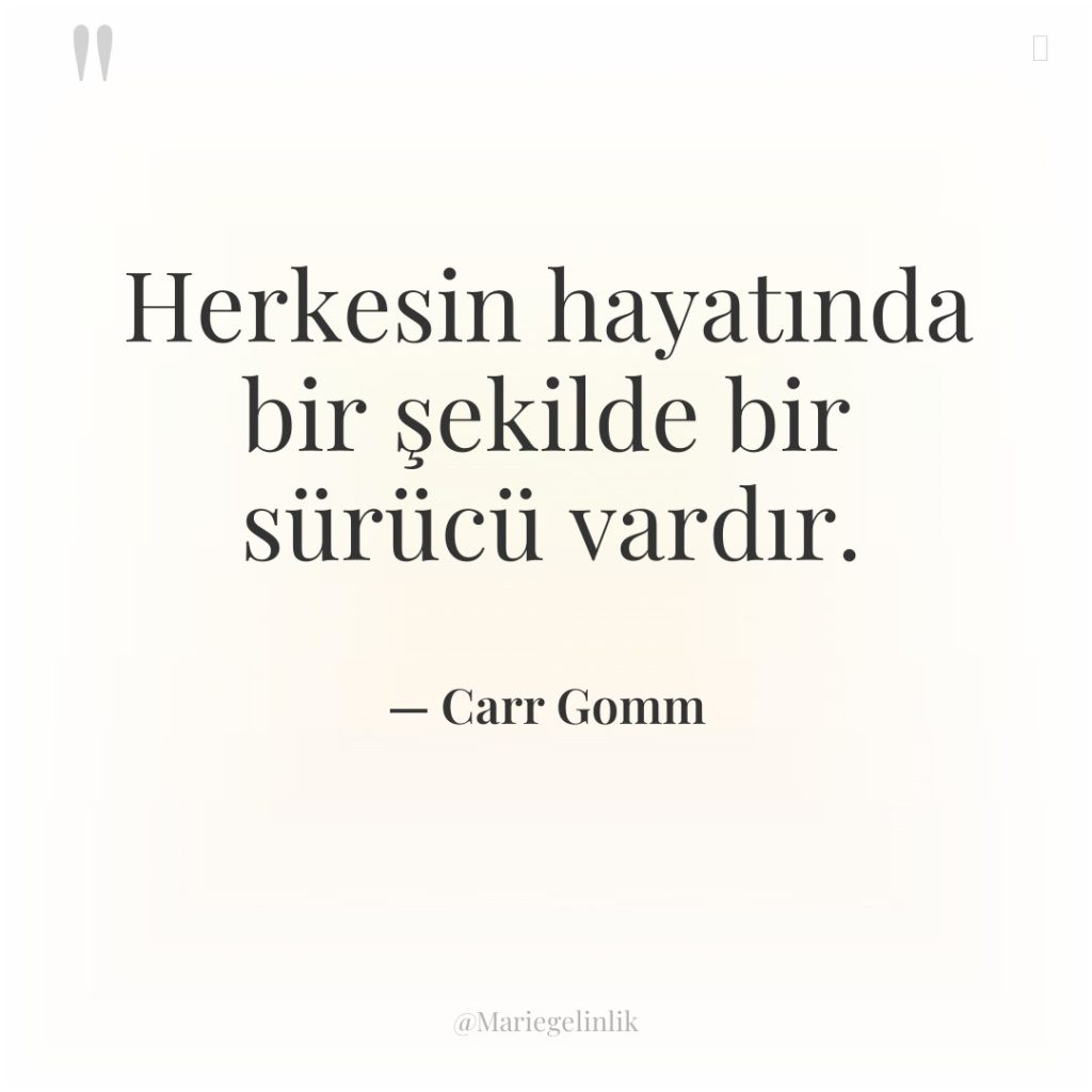 Herkesin hayatında bir şekilde bir sürücü vardır.