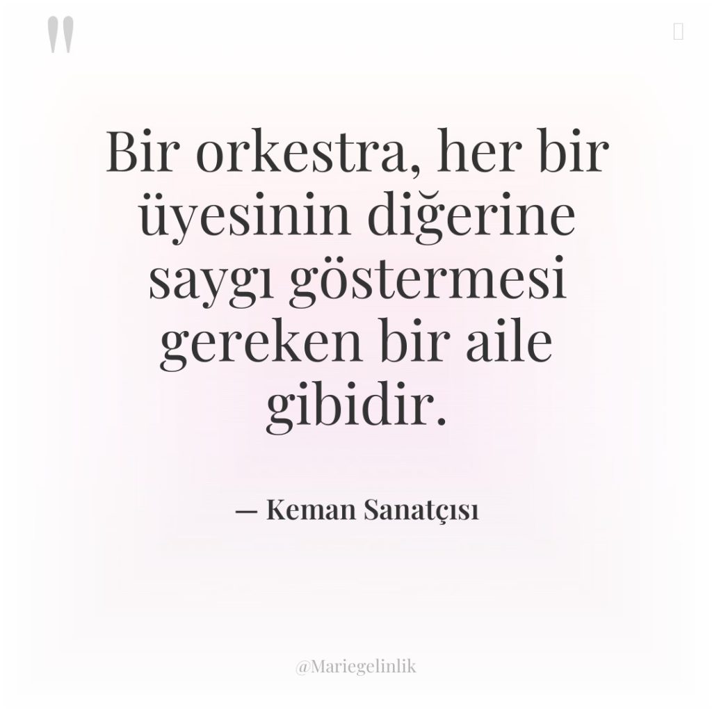 Bir orkestra, her bir üyesinin diğerine saygı göstermesi gereken bir…