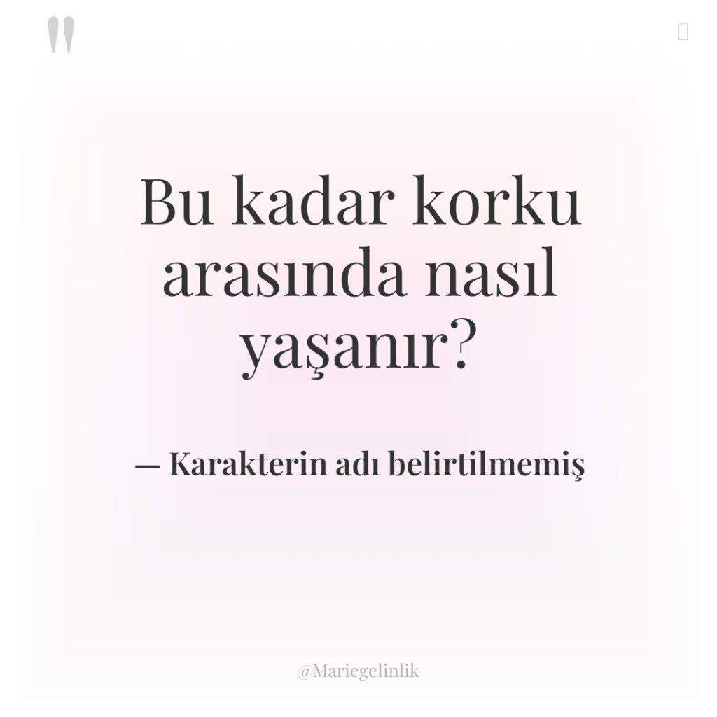 Bu kadar korku arasında nasıl yaşanır?