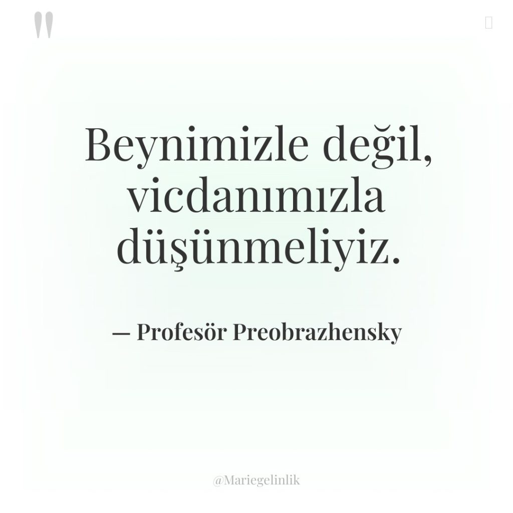 Beynimizle değil, vicdanımızla düşünmeliyiz.
