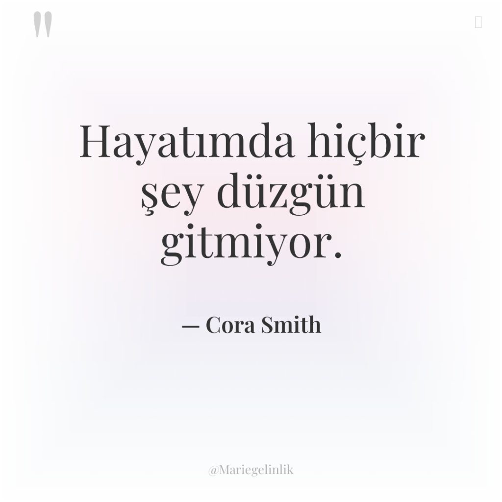 Hayatımda hiçbir şey düzgün gitmiyor.