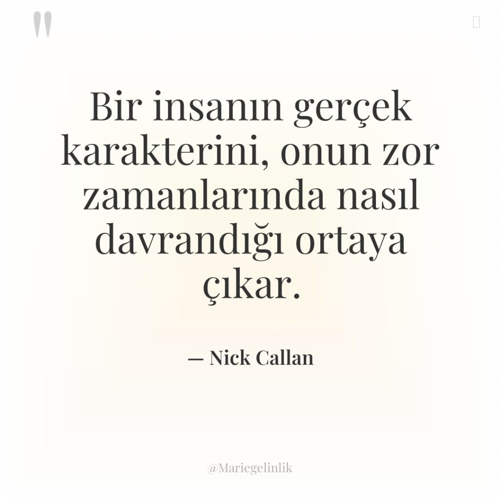 Bir insanın gerçek karakterini, onun zor zamanlarında nasıl davrandığı ortaya…