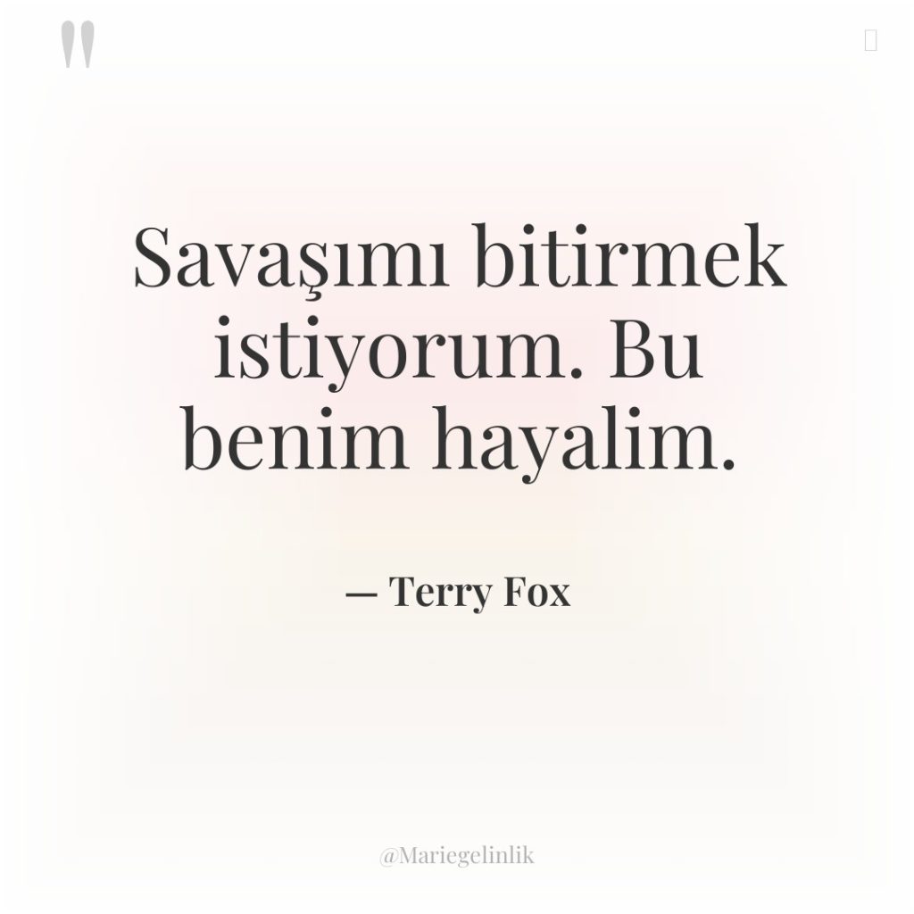 Savaşımı bitirmek istiyorum. Bu benim hayalim.