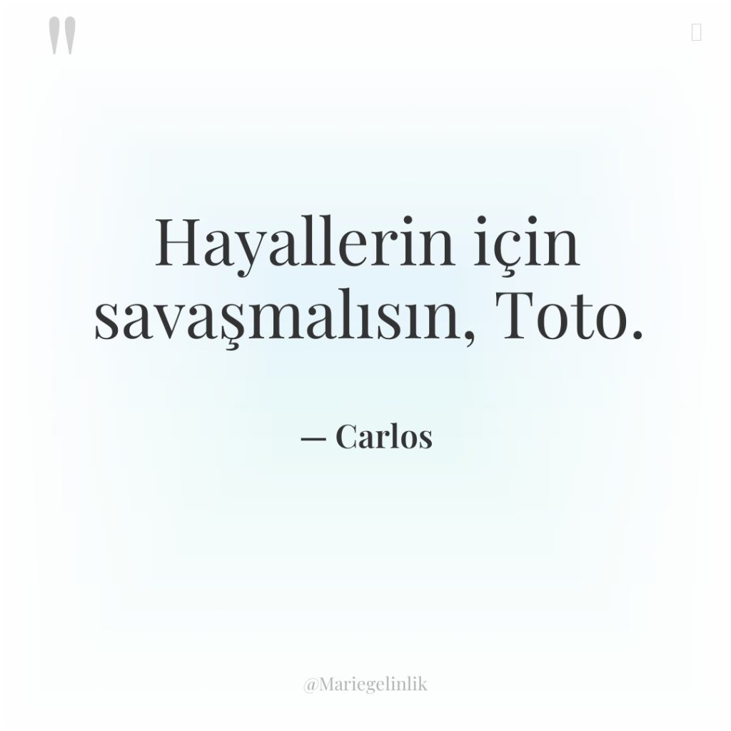 Hayallerin için savaşmalısın, Toto.