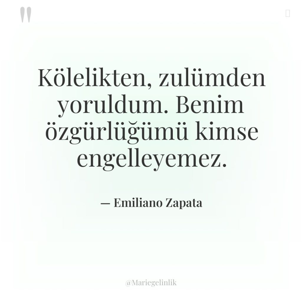 Kölelikten, zulümden yoruldum. Benim özgürlüğümü kimse engelleyemez.