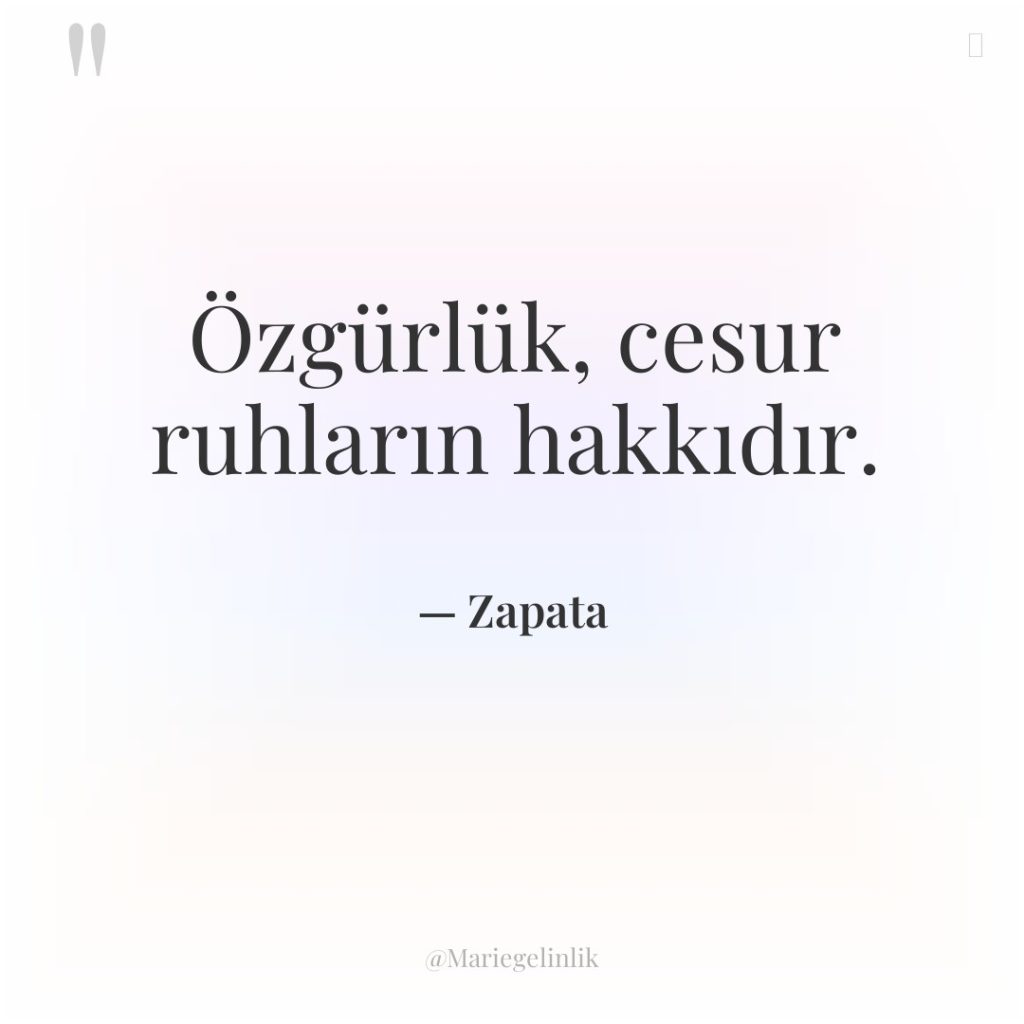 Özgürlük, cesur ruhların hakkıdır.