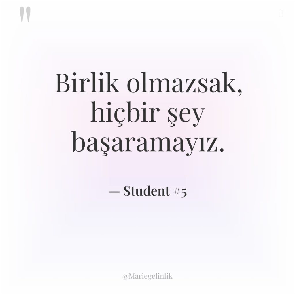 Birlik olmazsak, hiçbir şey başaramayız.