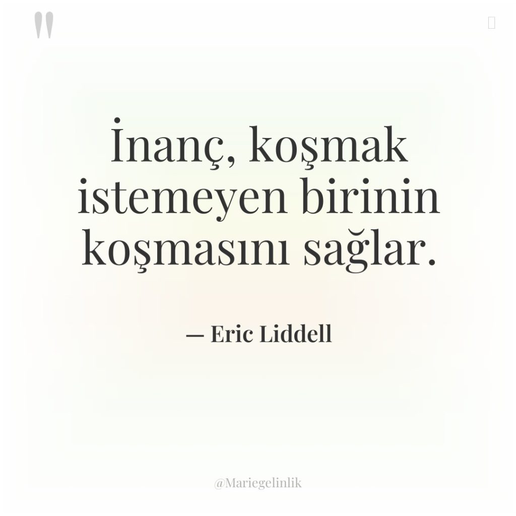 İnanç, koşmak istemeyen birinin koşmasını sağlar.