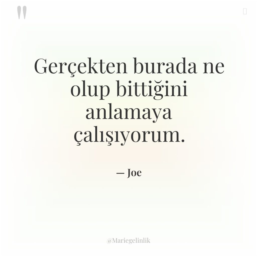 Gerçekten burada ne olup bittiğini anlamaya çalışıyorum.