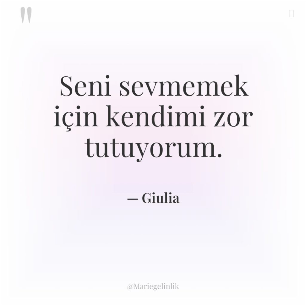 Seni sevmemek için kendimi zor tutuyorum.