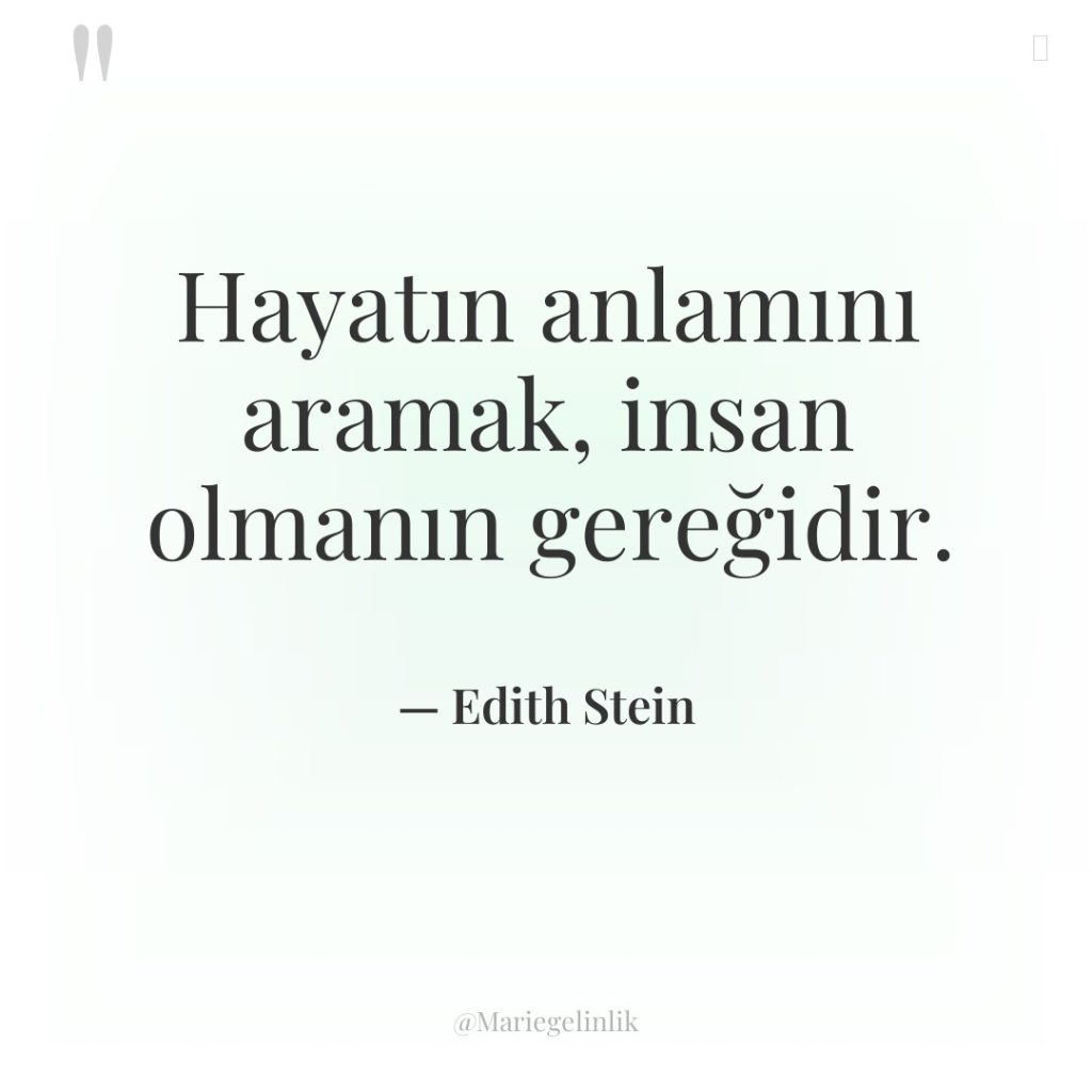 Hayatın anlamını aramak, insan olmanın gereğidir.