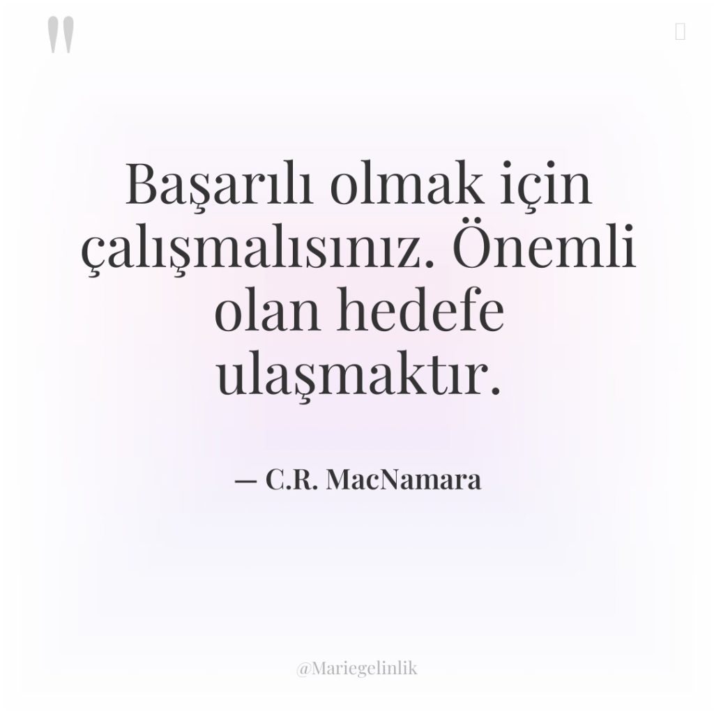 Başarılı olmak için çalışmalısınız. Önemli olan hedefe ulaşmaktır.