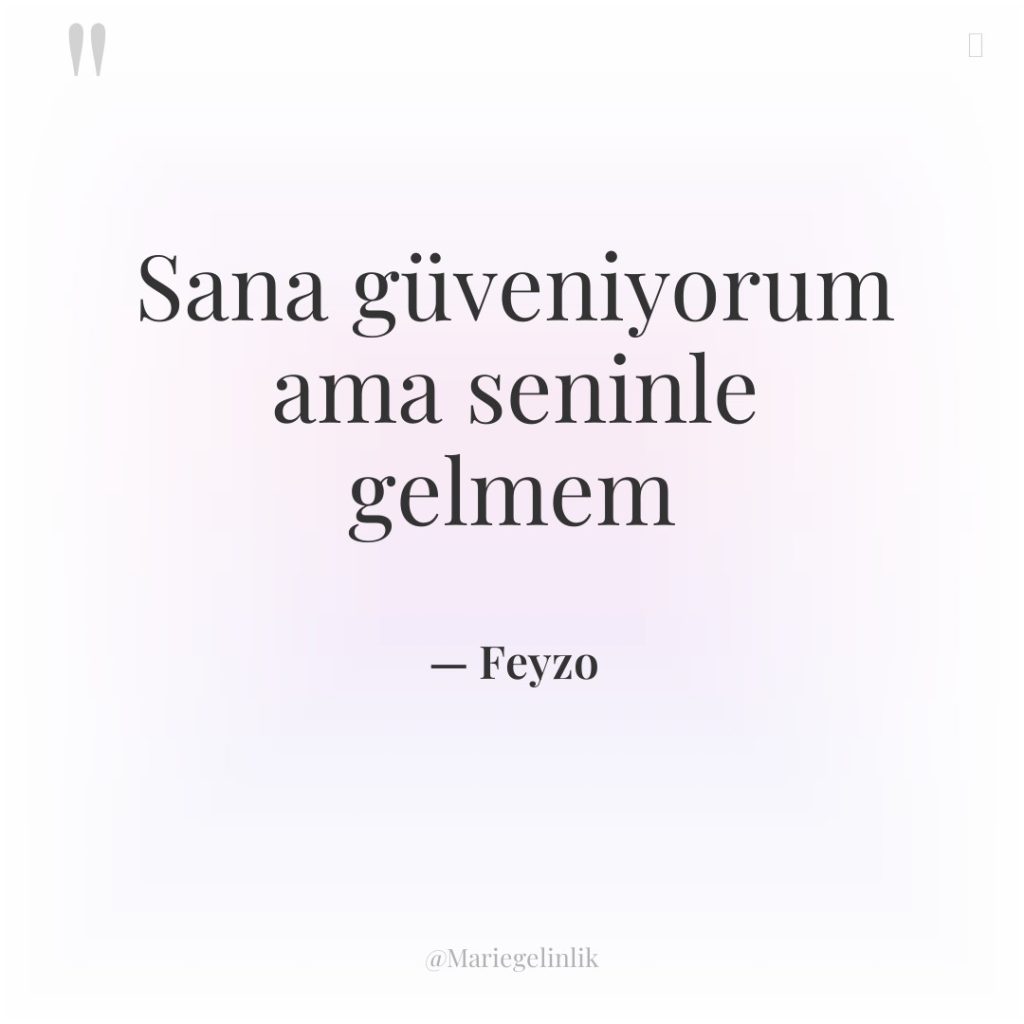 Sana güveniyorum ama seninle gelmem
