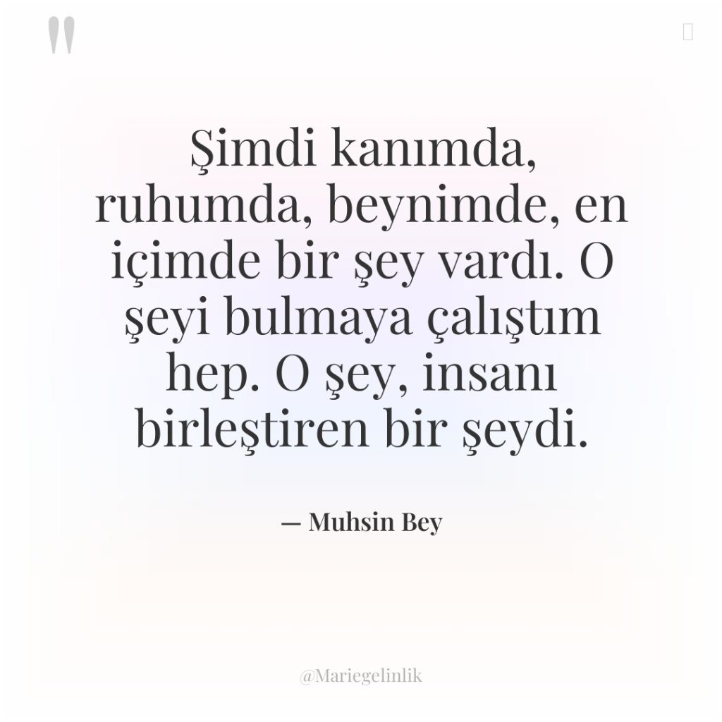 Şimdi kanımda, ruhumda, beynimde, en içimde bir şey vardı. O…