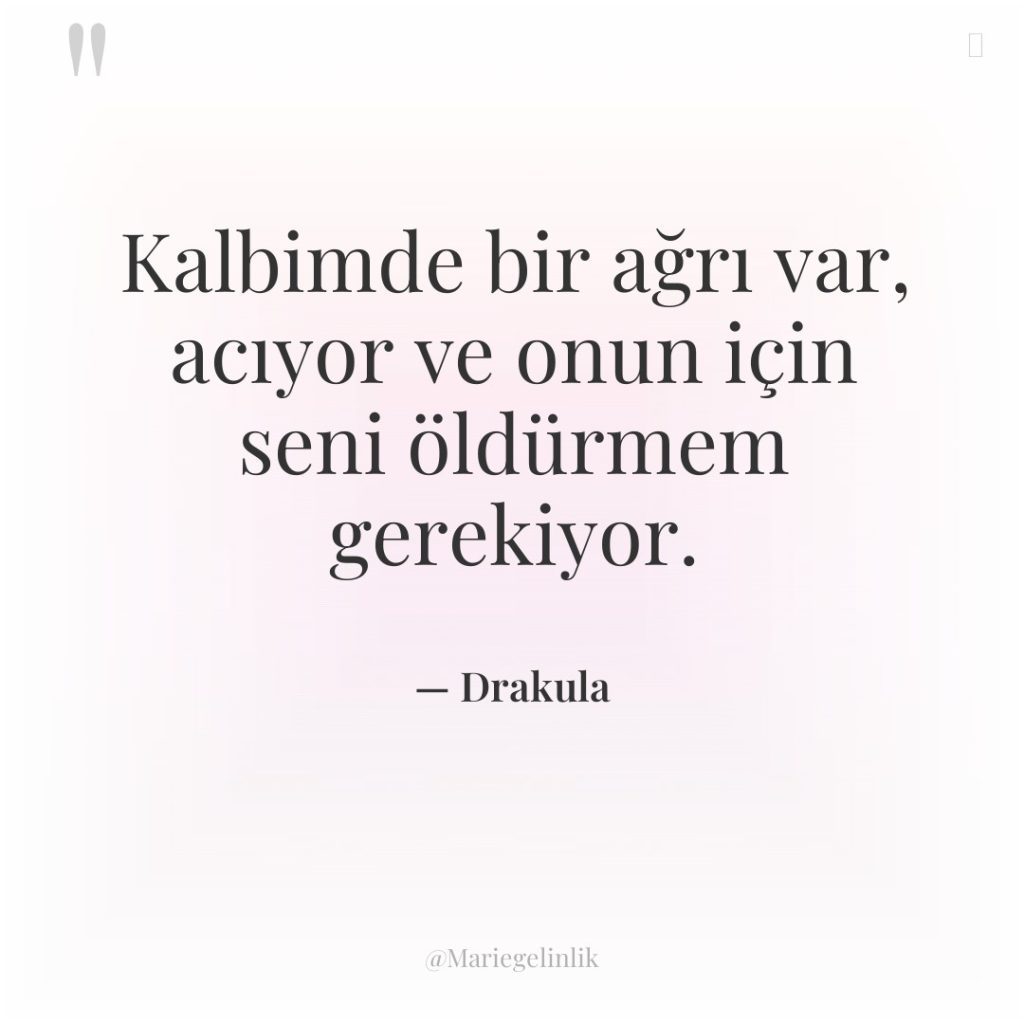 Kalbimde bir ağrı var, acıyor ve onun için seni öldürmem…