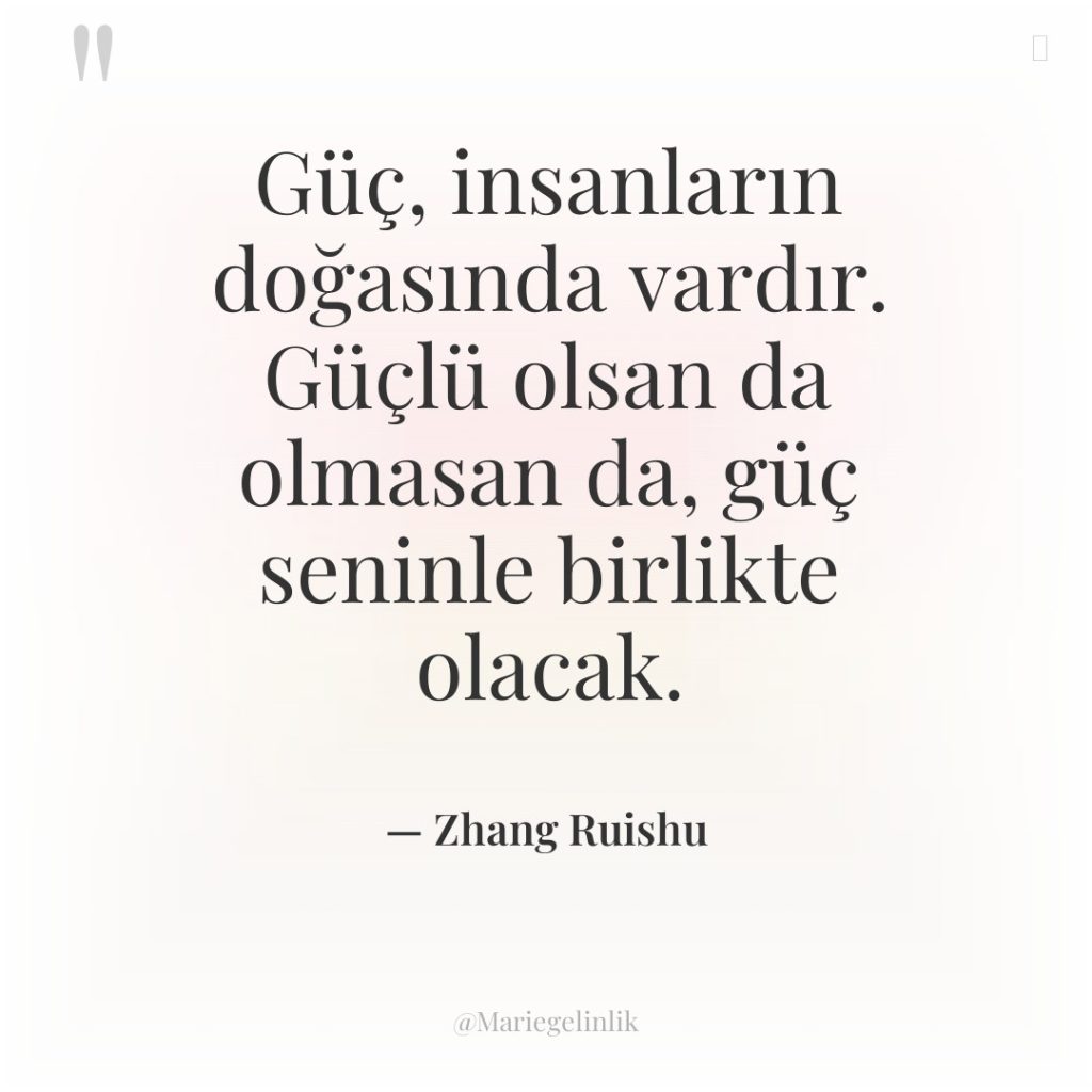 Güç, insanların doğasında vardır. Güçlü olsan da olmasan da, güç…