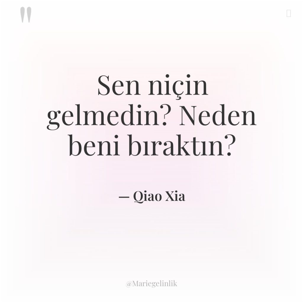 Sen niçin gelmedin? Neden beni bıraktın?