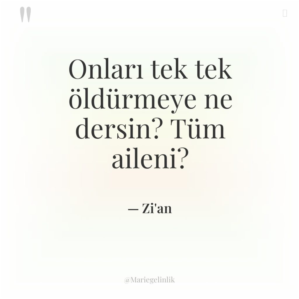 Onları tek tek öldürmeye ne dersin? Tüm aileni?