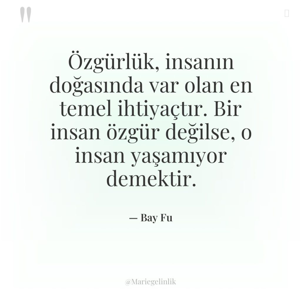 Özgürlük, insanın doğasında var olan en temel ihtiyaçtır. Bir insan…