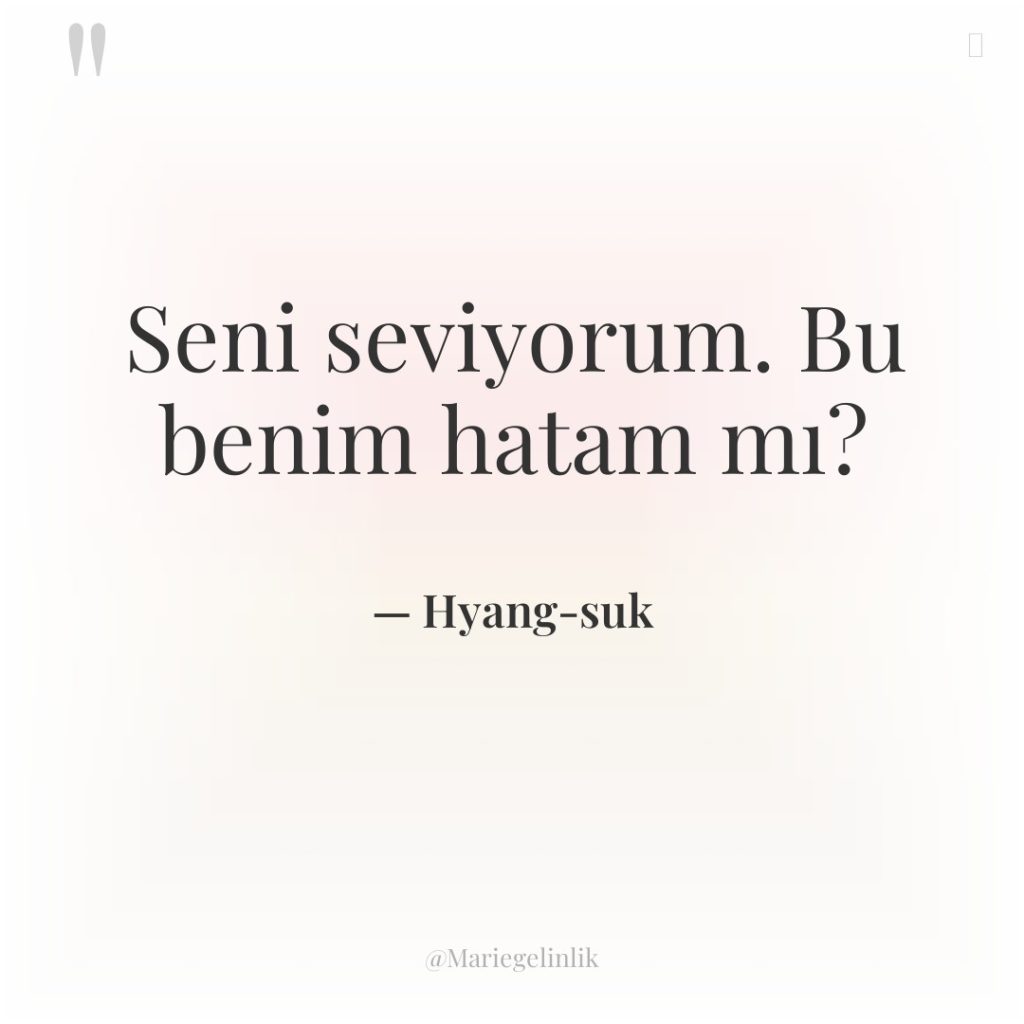 Seni seviyorum. Bu benim hatam mı?