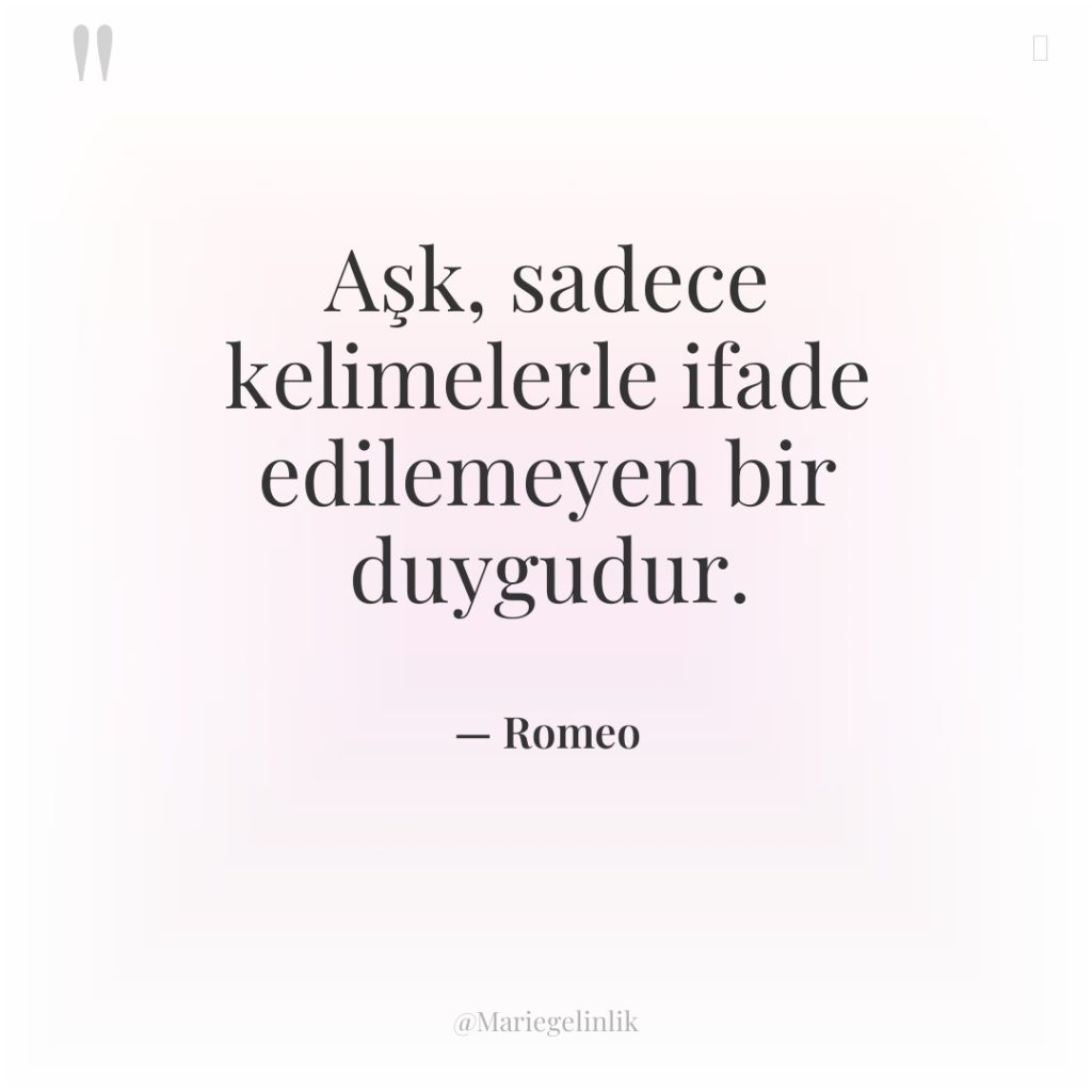 Aşk, sadece kelimelerle ifade edilemeyen bir duygudur.