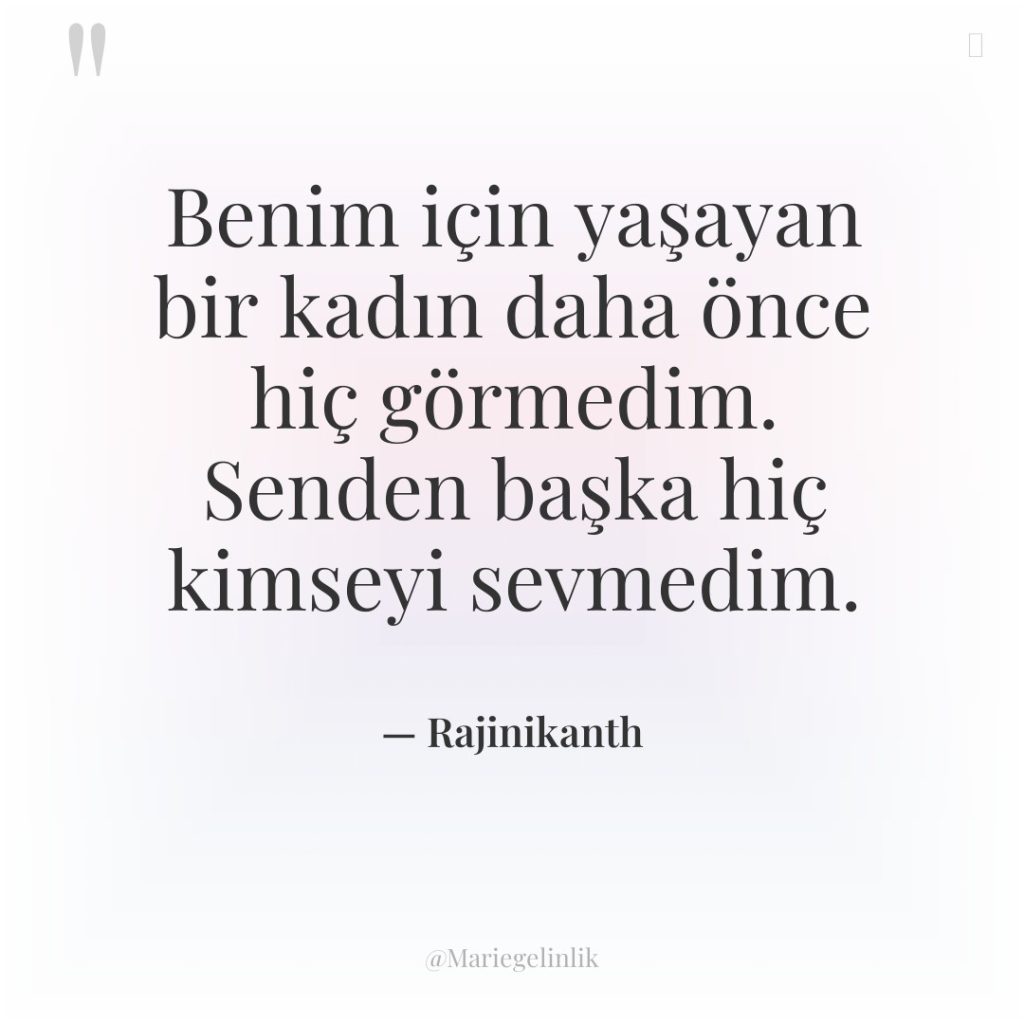 Benim için yaşayan bir kadın daha önce hiç görmedim. Senden…