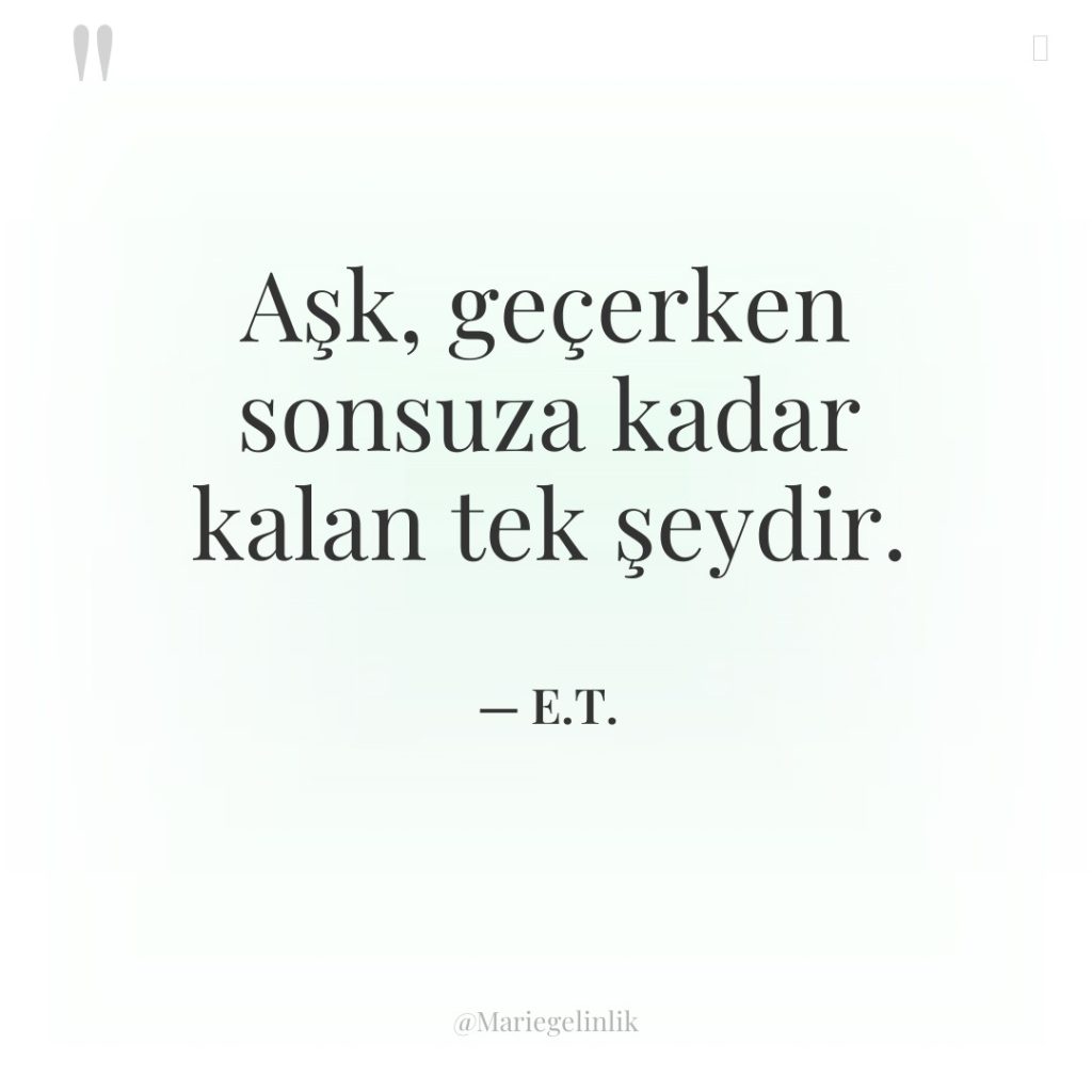 Aşk, geçerken sonsuza kadar kalan tek şeydir.