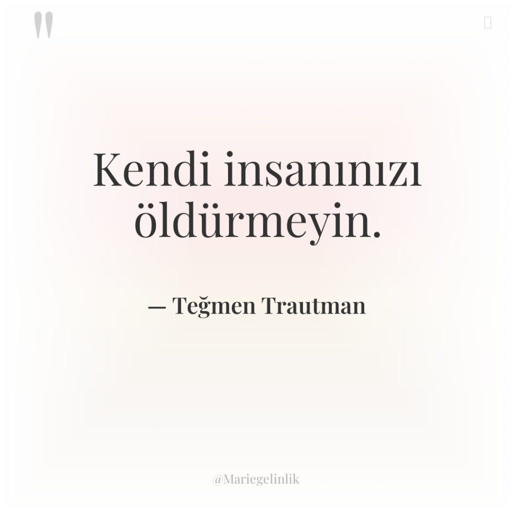 Kendi insanınızı öldürmeyin.